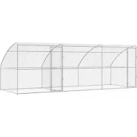 vidaXL Hondenhok 3 st zilver 6 x 2 x 2 m Verzinkt staal