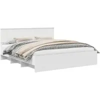 vidaXL Bedframe met hoofdeinde Wit 180 x 200 cm Bewerkt hout