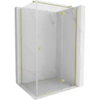 Mexen Mist-H T draaideur douchecabine rechts 115 x 80 , transparant, geborsteld goud - 8A5T-115-080-55-00-P