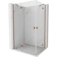 Mexen Mist-H Duo draaibare douchecabine rechts 90 x 105 , transparant, geborsteld koper - 8A5-090L-105P-65-00