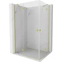 Mexen Mist-H Duo douchecabine openslaande deur rechts 70 x 100 , transparant, geborsteld goud - 8A5-070L-100P-55-00