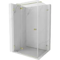 Mexen Lunar T douchecabine draaiend links 135 x 100 , transparant, goud - 834T-135-100-50-00-L