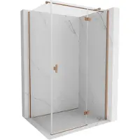 Mexen Mist-H T douchecabine rechtsdraaiend 85 x 100 , transparant, geborsteld koper - 8A5T-085-100-65-00-P