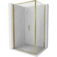 Mexen Exo opvouwbare douchecabine 85 x 95 cm, transparant, goud - 816-085-095-50-00