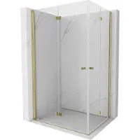 Mexen Mist-F Duo opklapbare douchecabine rechts 95 x 110 , transparant, goud - 8A6-095L-110P-50-00