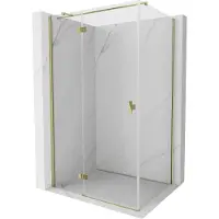 Mexen Mist-H T douchecabine met scharnierende deur links 75 x 70 , transparant, goud - 8A5T-075-070-50-00-L