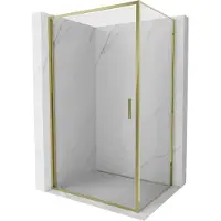 Mexen Exo draaideur douchecabine 80 x 90 cm, transparant, goud - 817-080-090-50-00