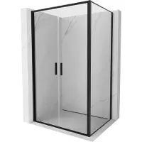 Mexen Exo schuifbare douchecabine 110 x 85 , transparant, zwart - 814-110-085-70-00