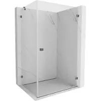 Mexen Lunar-B douchecabine scharnierend rechts 90 x 80 , transparant, gun metal - 832-090-080-95-00-P