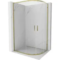 Mexen Exo halfcirkelvormige schuifdouchecabine 100 x 80 cm, transparant, goud - 8132-100-080-50-00