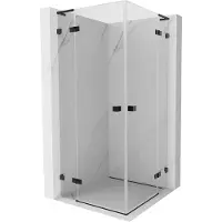 Mexen Lunar L Duo draaideur-douchecabine 105 x 105 cm, transparant, zwart - 834L-105L-105P-70-00