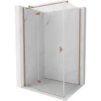 Mexen Mist-H T draaideur douchecabine links 75 x 95 , transparant, geborsteld koper - 8A5T-075-095-65-00-L
