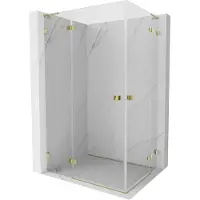 Mexen Lunar L Duo draaideur douchecabine links 110 x 70 cm, transparant, goud - 834L-110L-070P-50-00