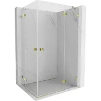 Mexen Lunar Duo douchecabine met scharnierdeur rechts 115 x 75 cm, transparant, goud - 834-115P-075L-50-00