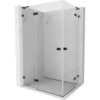 Mexen Lunar L Duo draaideur douchecabine links 105 x 100 cm, transparant, zwart - 834L-105L-100P-70-00