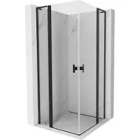Mexen Mist L Duo douchecabine scharnier 115 x 115 , transparant, zwart - 8A4L-115-115-70-00