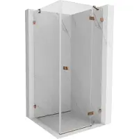 Mexen Lunar douchecabine draaideur rechts 80 x 80 cm, transparant, roségoud - 834-080-080-60-00-P