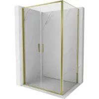 Mexen Exo schuifdeur douchecabine 120 x 85 , transparant, goud - 814-120-085-50-00