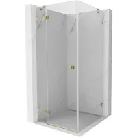 Mexen Lunar draaideur douchecabine links 90 x 90 , transparant, goud - 834-090-090-50-00-L