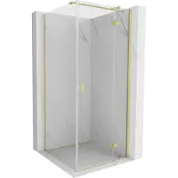 Mexen Mist-H T douchecabine uitschuifbaar rechts 120 x 120 , transparant, geborsteld goud - 8A5T-120-120-55-00-P