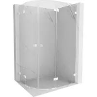 Mexen Lunar halfronde douchecabine naar buiten openslaand rechts 90 x 80 cm, transparant, wit - 833-090P-080L-20-00