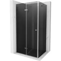 Mexen Lima opklapbare douchecabine 100 x 70 cm, grafiet, chroom - 856-100-070-01-40