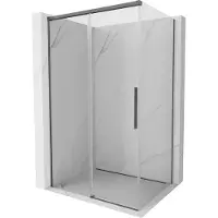 Mexen Rox schuifdouchecabine 115 x 95 cm, transparant, geborsteld kanongrijs - 8C2-115-095-66-00