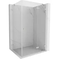 Mexen Lunar douchecabine scharnierend rechts 85 x 80 cm, transparant, geborsteld nikkel - 834-085-080-97-00-P
