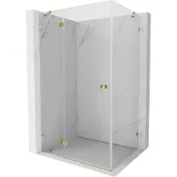 Mexen Lunar douchecabine, openslaande deur links 85 x 80 cm, transparant, goud - 834-085-080-50-00-L