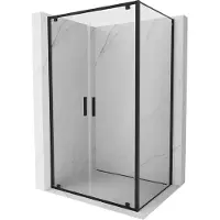 Mexen Exo scharnierend douchecabine 80 x 100 cm, transparant, zwart - 8182-080-100-70-00