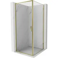 Mexen Exo kanteldouchecabine 70 x 70 cm, transparant, goud - 8181-070-070-50-00