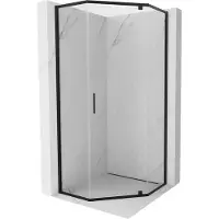 Mexen Exo vijfhoekige douchecabine 80 x 80 cm, transparant, zwart - 812-080-080-70-00