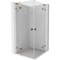 Mexen Lunar L Duo draaideur douchecabine 75 x 75 cm, transparant, roze goud - 834L-075L-075P-60-00