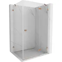 Mexen Lunar draaideur douchecabine rechts 100 x 90 , transparant, geborsteld koper - 834-100-090-65-00-P
