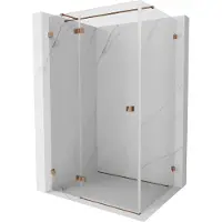 Mexen Lunar T douchecabine scharnierend links 125 x 90 , transparant, roségoud - 834T-125-090-60-00-L