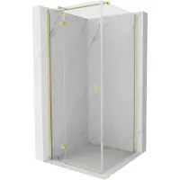 Mexen Mist-H T douchecabine scharnierend links 120 x 120 , transparant, goud geborsteld - 8A5T-120-120-55-00-L