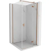 Mexen Mist-H T douchecabine scharnierend rechts 120 x 120 , transparant, geborsteld koper - 8A5T-120-120-65-00-P