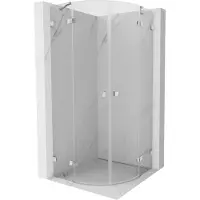Mexen Lunar halfcirkelvormige draaideur douchecabine 100 x 100 cm, transparant, chroom - 833-100L-100P-01-00