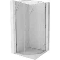 Mexen Exo vijfhoekige douchecabine met draaideur 80 x 80 cm, transparant, chroom - 812-080-080-01-00