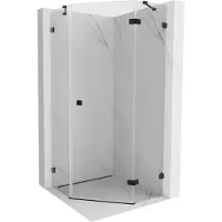 Mexen Lunar vijfhoekige douchecabine scharnierend rechts 90 x 90 cm, transparant, zwart - 831-090P-090L-70-00-P