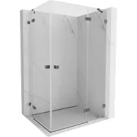 Mexen Lunar Duo douchecabine draaideur rechts 120 x 105 cm, transparant, geborsteld gun gray - 834-120P-105L-66-00