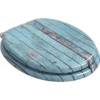 vidaXL Zacht-sluit toiletzitting Blauw 44 x 38 cm MDF bord