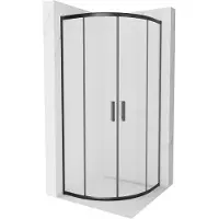 Mexen Rio kwartronde douchecabine 70 x 70 , matglas, zwart - 863-070-070-70-30
