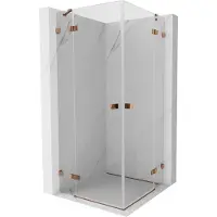 Mexen Lunar Duo draaideur douchecabine 120 x 120 cm, transparant, roze goud - 834-120L-120P-60-00