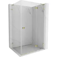 Mexen Lunar L draaideur douchecabine rechts 100 x 80 , transparant, goud - 834L-100-080-50-00-P
