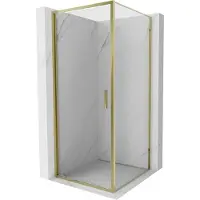 Mexen Exo douchecabine scharnierend 70 x 70 cm, transparant, goud - 817-070-070-50-00