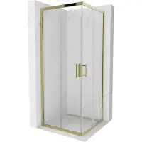 Mexen Rio vierkante douchecabine 80 x 80 , transparant, goud - 860-080-080-50-00