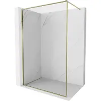 Mexen Kioto-F douchewand Walk-in met frame 160 x 202 , transparant 8 mm, goud - 800-160-104-50-00
