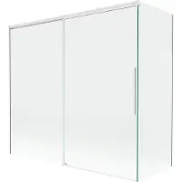 Mexen Rox badwand tweedelig verschuifbaar 170 + 75 x 150 , transparant, wit - 8C9-170-075-20-00