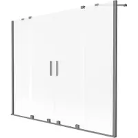 Mexen Velar Duo badwand 2-delig schuifbaar 180 x 150 , matglas, gunmetal - 896-180-000-32-95